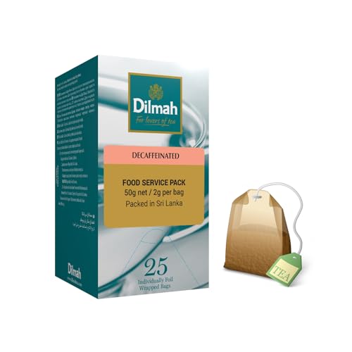 Dilmah® | Entkoffeinierter Schwarztee aus einer einzigen Herkunft | Ceylon entkoffeinierter Tee ohne Zusatzstoffe - 25 Teebeutel (50 g) von Dilmah