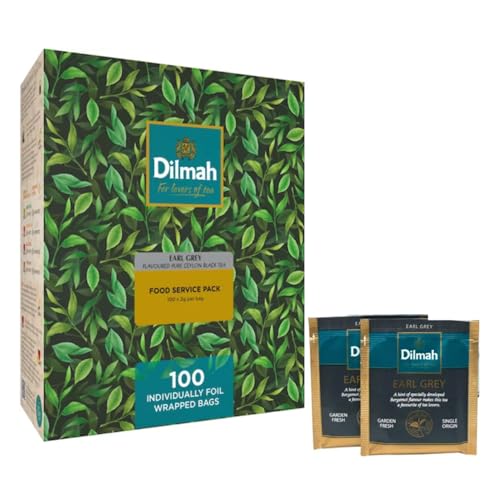 Dilmah® | Gourmet Earl Grey Schwarztee | Starker und aromatischer Bergamotte-Schwarztee – 100 Teebeutel (200 g) | Earl Grey Tee Ho.Re.Ca. von Dilmah