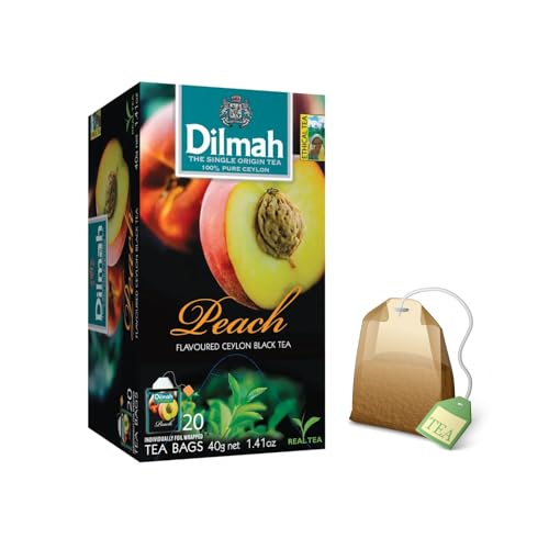 Dilmah® | Pfirsich-Schwarztee | Ceylon-Schwarztee-Fruchtgeschmack - 1 x 20 Teebeutel (40 g) von Dilmah