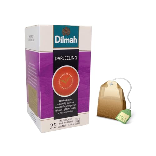 Dilmah® | Single Origin Darjeeling Schwarztee | Darjeeling Leichter und aromatischer indischer Tee – 25 Beutel (50 g) von Dilmah