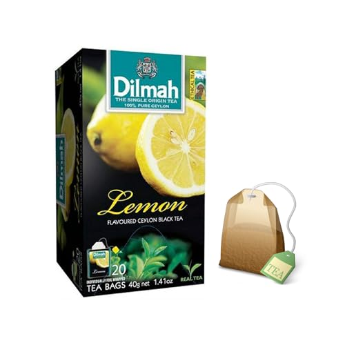 Dilmah® | Zitronen-Schwarztee | Ceylon-Schwarztee & Zitrone Single Origin – 20 Teebeutel (40 g) von Dilmah