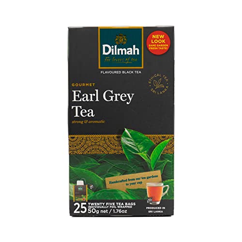 Dilmah Gourmet 100% Ceylon, Single Region Earl Grey Teebeutel, 25 Count (Pack von 12) von Dilmah