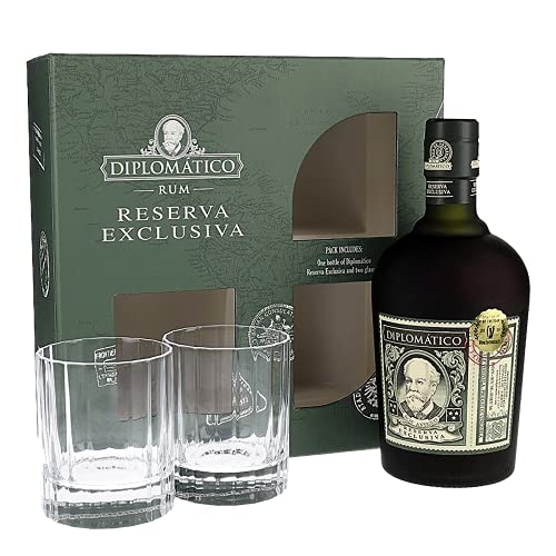 Diplomatico Reserva Exclusiva mit Geschenkverpackung mit 2 Gläsern Rum (1 x 0.7 l) von Diplomático