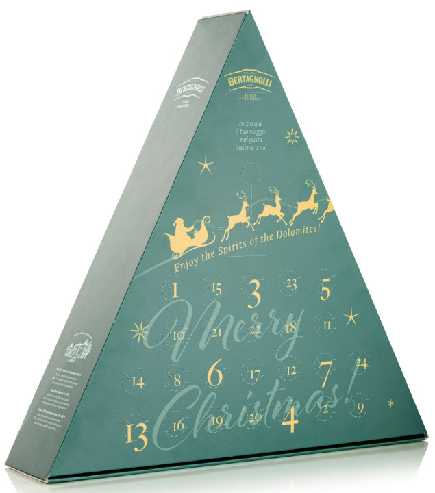 Bertagnolli Grappa Adventskalender (17 - 42 % vol, 0,48 Liter) von Distilleria Bertagnolli