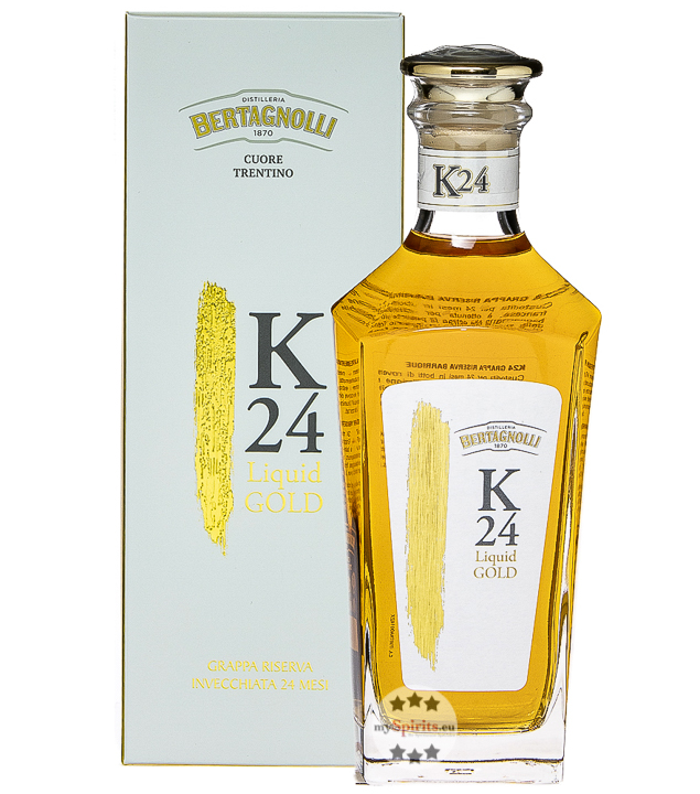 Bertagnolli K24 Liquid Gold Grappa Riserva (42 % Vol., 0,7 Liter) von Distilleria Bertagnolli