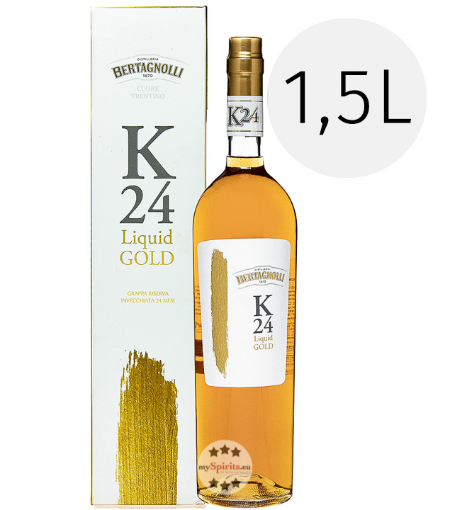 Bertagnolli K24 Liquid Gold Grappa Riserva 1,5l (42 % Vol., 1,5 Liter) von Distilleria Bertagnolli
