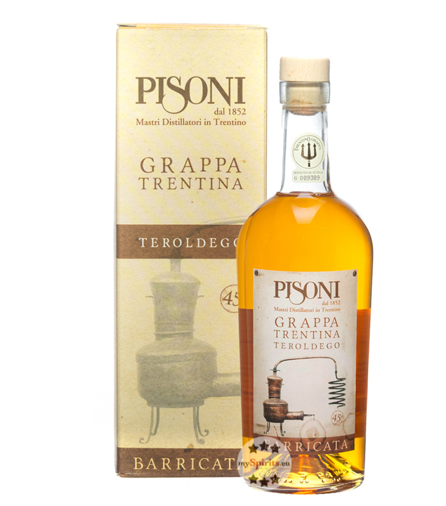 Pisoni Grappa Barricata Teroldego (45 % Vol., 0,7 Liter) von Distilleria F.lli Pisoni