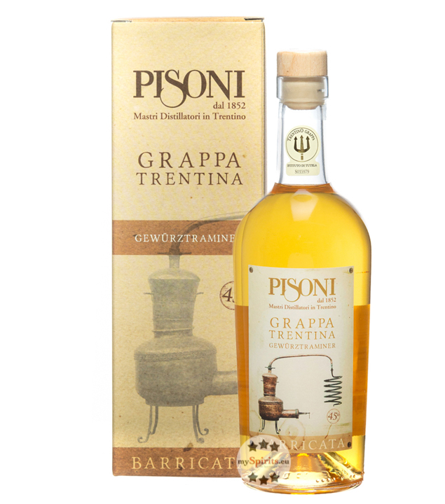 Pisoni Grappa Trentina Gewürztraminer Barricata (45 % Vol., 0,7 Liter) von Distilleria F.lli Pisoni