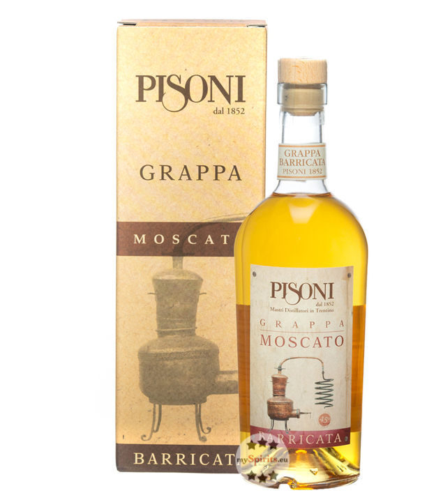 Pisoni Grappa Trentina Moscato Barricata (45 % Vol., 0,7 Liter) von Distilleria F.lli Pisoni