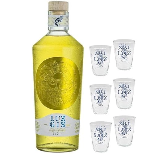DISTILLERIA MARZADRO LUZ GIN LEMONED LIMITED EDITION LAGO DI GARDA 70 CL MIT 6 GLÄSERN von Distilleria Marzadro