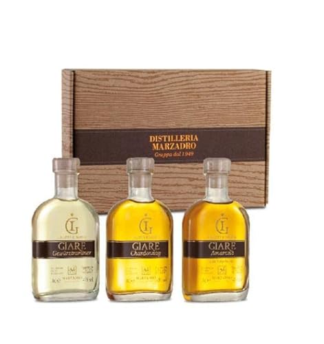 DISTILLERIA MARZADRO SAMMLUNG GRAPPA GIARE 3 FLASCHEN 10 CL IN GESCHENKBOX DISTILLERIA MARZADRO SAMMLUNG GRAPPA GIARE 3 FLASCHEN 10 CL IN GESCHENKBOX von Distilleria Marzadro