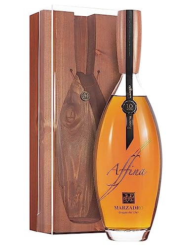 Grappa Affina Riserva Ciliegio Marzadro 1 ℓ, Cassetta di legno von Marzadro