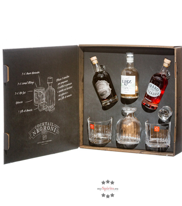 Marzadro Negroni Geschenk-Set (16-45 % Vol., 0,6 Liter) von Distilleria Marzadro
