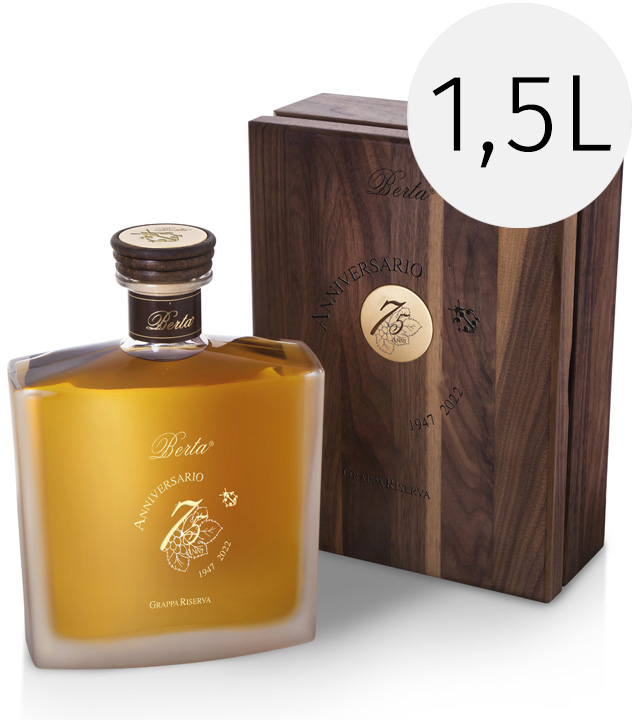 Berta 75 Anniversario Grappa Riserva (43 % vol., 1,5 Liter) von Distillerie Berta