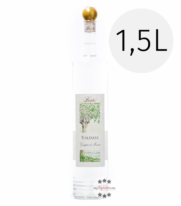 Berta Valdavi Grappa di Moscato 1,5 l (40 % vol., 1,5 Liter) von Distillerie Berta