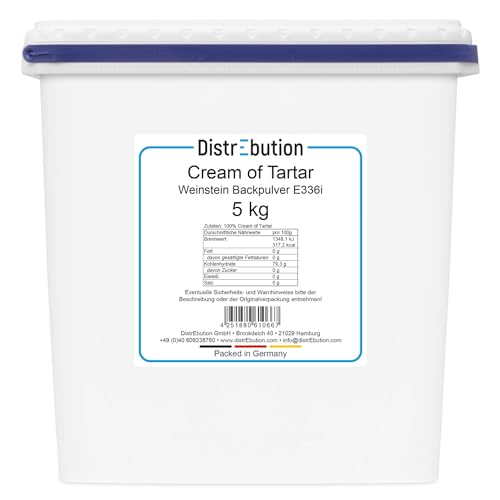 Weinstein 5kg Cream of Tartar Baiser Kaliumtartrat von DistrEbution