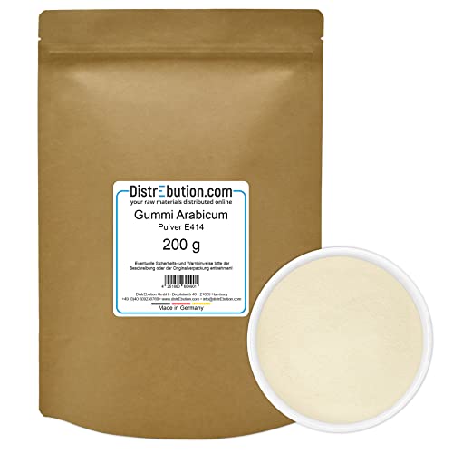 Gummi Arabicum 200g Pulver E 414 Gum arabic von DistrEbution.com