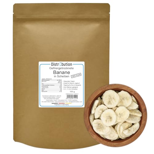 Gefriergetrocknete Bananen 100g Bananenscheiben, Knuspriger Snack in Scheiben, Ohne Zucker, Vegan von DistrEbution