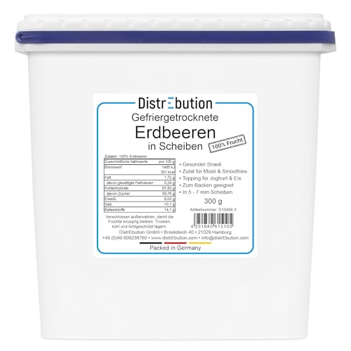 Gefriergetrocknete Erdbeeren 300g Knusprige Scheiben, Ohne Zucker, Vegan Gefriergetrocknete Erdbeeren 300g Knusprige Scheiben, Ohne Zucker, Vegan von DistrEbution