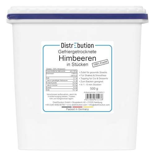 Gefriergetrocknete Himbeeren 500g Knuspriger Snack, Ohne Zucker, Vegan von DistrEbution