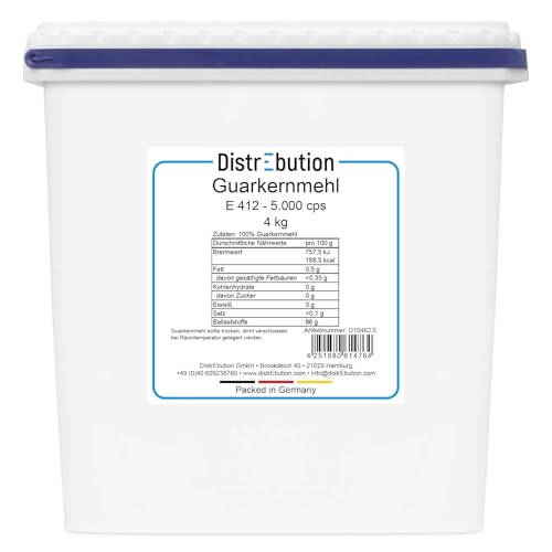 Guarkernmehl 4kg Veganes Bindemittel E 412 Verdickungsmittel 5.000 cps von DistrEbution