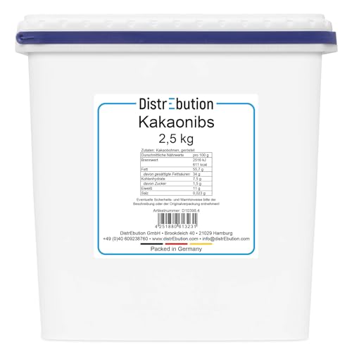 Kakao Nibs ohne Zucker 2,5kg natürlich von DistrEbution