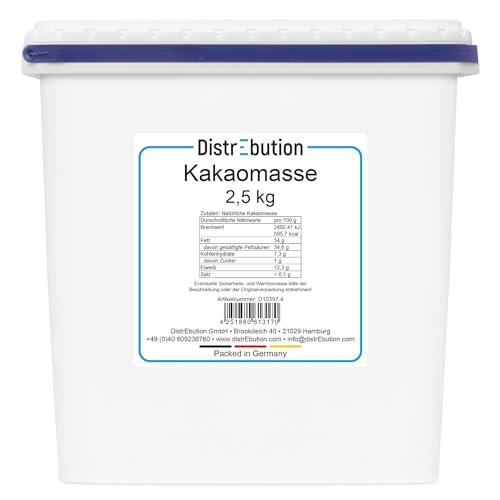 Kakaomasse 2,5kg rohkost ohne Zuckerzusatz vegan Kakaomasse 2,5kg rohkost ohne Zuckerzusatz vegan von DistrEbution
