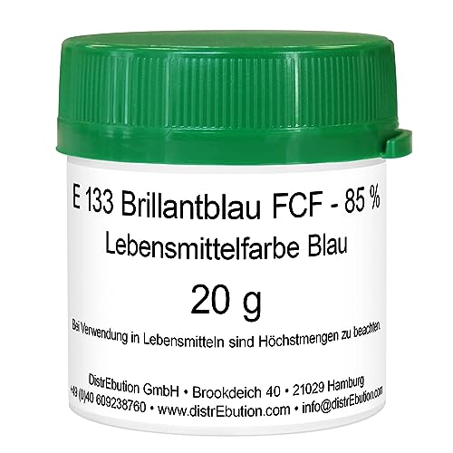 Lebensmittelfarbe Blau hochkonzentriert Pulver 20 g wasserlöslich E133 von DistrEbution