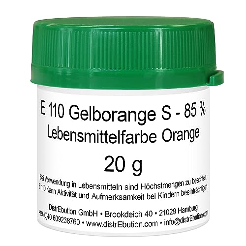 Lebensmittelfarbe Orange hochkonzentriert Pulver 20 g wasserlöslich E110 von DistrEbution