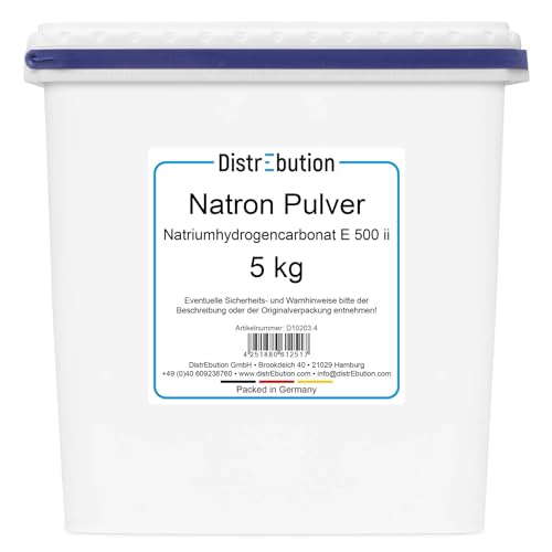 Natron Pulver 5kg Lebensmittelqualität zum Backen Putzen Natriumhydrogencarbonat von DistrEbution