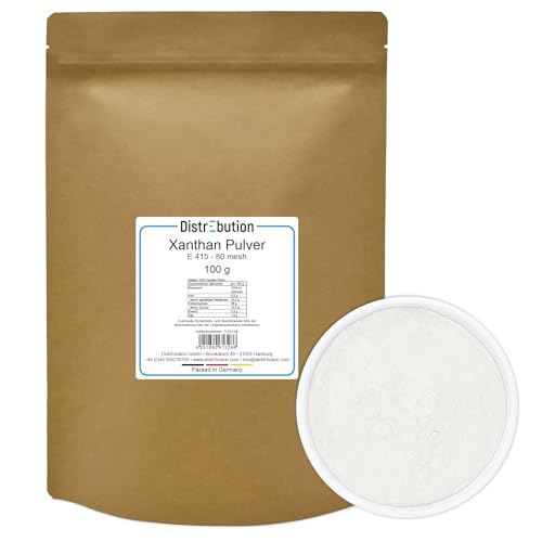 Xanthan Pulver 100g Verdickungsmittel Bindemittel für Soßen, Eis, Marmelade, Kosmetik Vegan von DistrEbution