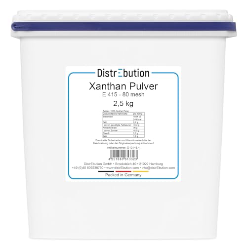 Xanthan Pulver 2,5kg Verdickungsmittel Bindemittel für Soßen, Eis, Marmelade, Kosmetik Vegan Xanthan Pulver 2,5kg Verdickungsmittel Bindemittel für Soßen, Eis, Marmelade, Kosmetik Vegan von DistrEbution