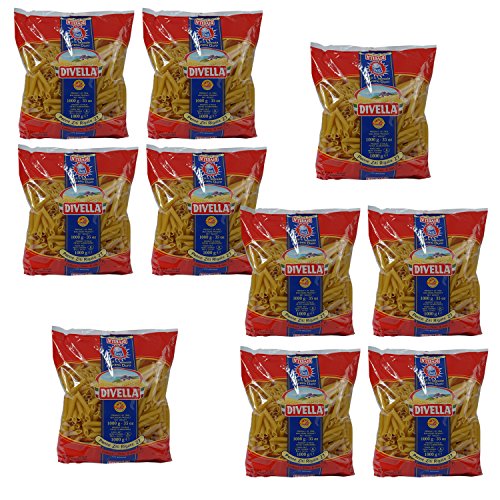 10 x DIVELLA N27 Penne Ziti Rigate 1000g von Divella