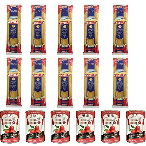 10x Divella Spaghetti Hartweizen Italian Pasta 500g + Italian Gourmet 100% italienische geschälte Tomaten dosen 6x 400g 10x Divella Spaghetti Hartweizen Italian Pasta 500g + Italian Gourmet 100% italienische geschälte Tomaten dosen 6x 400g von Divella