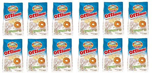 12x Divella Ottimini Biscotti alle Mandorle Shortbread Kekse mit gehackten Mandeln 350g biscuits cookies italienische Kekse von Divella