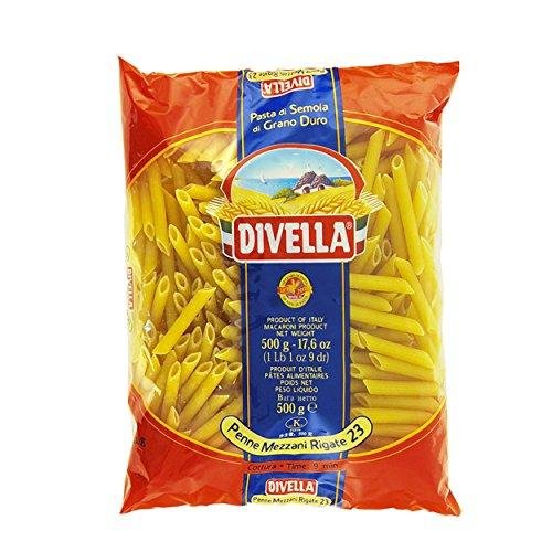 24x Pasta Divella 100% Italienisch N° 23 Penne Mezzani Rigate 500g von Divella