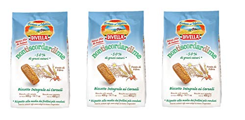 3x Divella Non ti scordar di me Biscotti Integrali ai cereali Vollkornkekse mit Getreide Kekse 400g Biscuits Cookies italienische Kekse von Divella