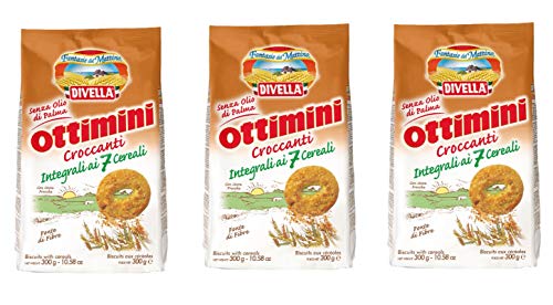 3x Divella Ottimini Croccanti Integrali 7 Cereali Vollkornkekse mit 7 Müsli 300g Biscuits Cookies italienische Kekse von Divella