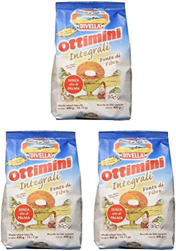 3x Divella Ottimini Integrali Vollkornkekse 400g Biscuits Cookies italienische Kekse 3x Divella Ottimini Integrali Vollkornkekse 400g Biscuits Cookies italienische Kekse von Divella