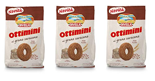 3x Divella Ottimini al Grano Saraceno Buchweizen Shortbread Kekse 300g Biscuits Cookies italienische Kekse von Divella