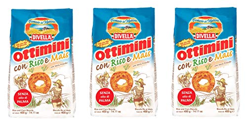 3x Divella Ottimini con Riso e Mais Shortbread Kekse mit Reis und Mais 400g Biscuits Cookies italienische Kekse von Divella