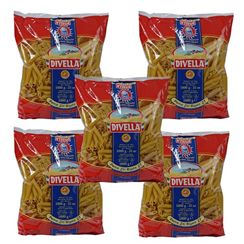 5 x DIVELLA N27 Penne Ziti Rigate 1000g von Divella