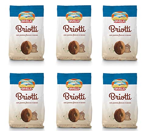 6x Divella Briotti Shortbread Kekse mit frischer Sahne und Kakao 400g biscuits cookies Italienische Kekse von Divella