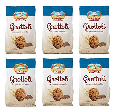 6x Divella Grottoli con gocce di cioccolato Italienische Shortbread Kekse Mit Schokoladenstückchen 400g biscuits cookies 6x Divella Grottoli con gocce di cioccolato Italienische Shortbread Kekse Mit Schokoladenstückchen 400g biscuits cookies von Divella