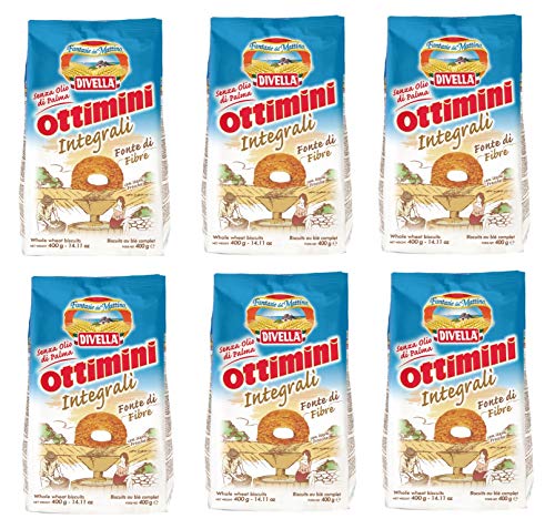 6x Divella Ottimini Integrali Vollkornkekse 400g Biscuits Cookies italienische Kekse 6x Divella Ottimini Integrali Vollkornkekse 400g Biscuits Cookies italienische Kekse von Divella
