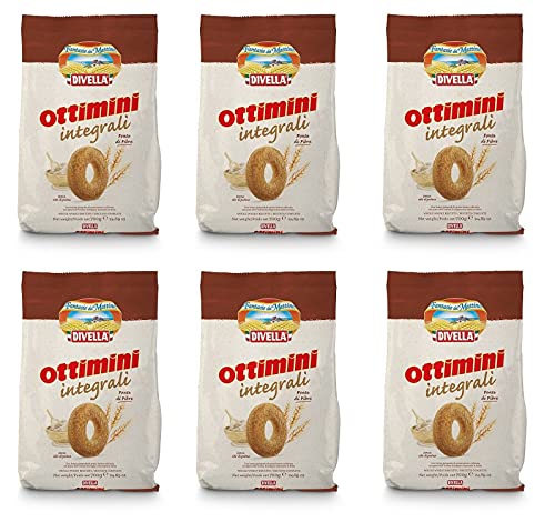 6x Divella Ottimini Integrali Vollkornkekse Kekse mit Vollkornmehl 700g Biscuits Cookies italienische Kekse von Divella