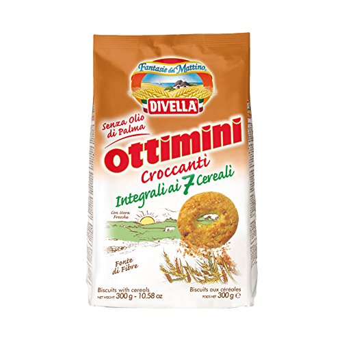 Divella Ottimini Croccanti Integrali 7 Cereali Vollkornkekse mit 7 Müsli 300g Biscuits Cookies italienische Kekse von Divella