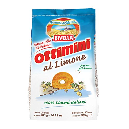 Divella Ottimini al Limone Italienische Shortbread Kekse mit Zitrone 400g biscuits cookies 100% italienische Zitronen von Divella