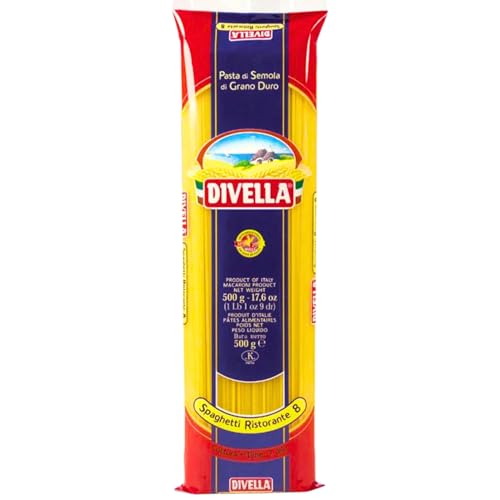Divella Spaghetti-Pasta #8, 473 ml, authentische italienische Pasta aus Hartweizengrieß, perfekte "Al Dente"-Textur für jedes Gericht, 20 Stück von Divella
