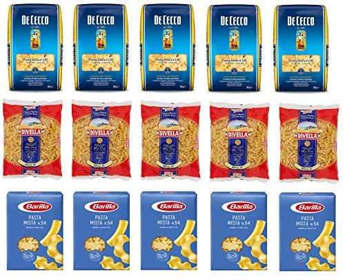 Testpaket Pasta Mista Barilla Divella De Cecco Italienische Kurze Pasta ( 15 x 500g ) Nudeln gemischte pasta von Divella